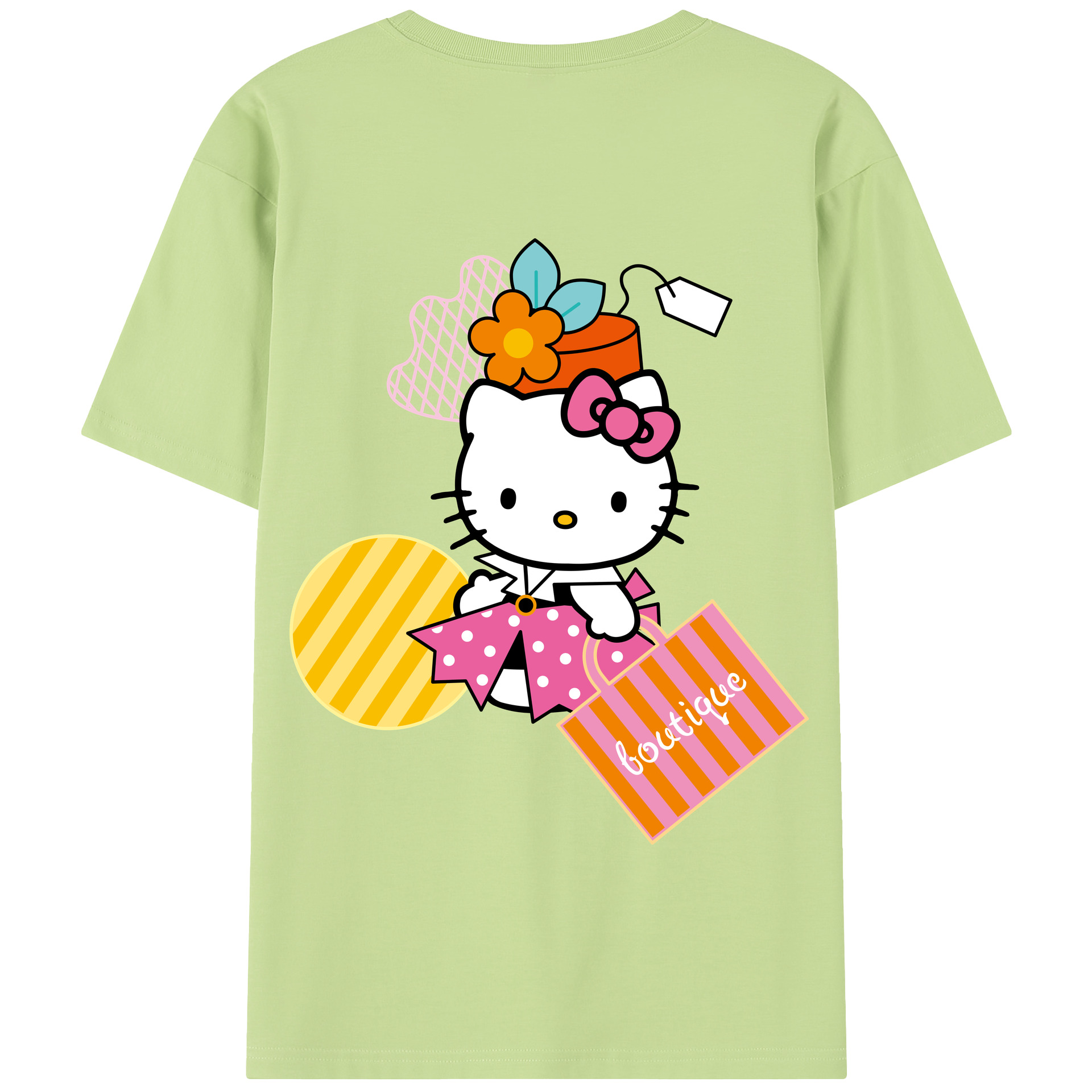 （画像用） Hello Kitty ハローキティ 綿100％半袖Tシャツ（背面プリント）